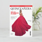 zwart en rood omslag Quinceañera Kaart (Staand voorkant)