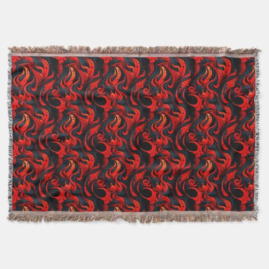 Zwart en Rood Ontwerp Deken (Voorkant)