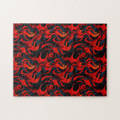 Zwart en Rood Ontwerp Legpuzzel (Horizontaal)