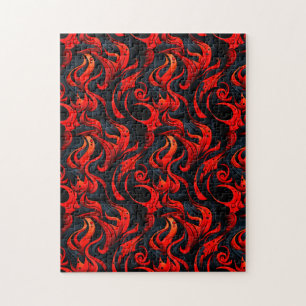 Zwart en Rood Ontwerp Legpuzzel