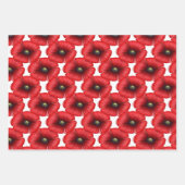 Zwart en rood papavers inpakpapier vellen (Voorkant 2)