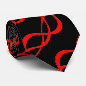Zwart en rood patroon das (Opgerold)