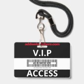 Zwart en Rood Perspasje Met Aangepaste Naam Medewe Badge (Achterkant met lanyard)