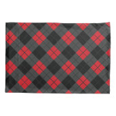 Zwart en rood Plaid Checked Pillow Hoesje Kussensloop (Achterkant)