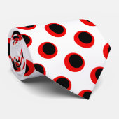 Zwart en Rood Polka Dot Patroon Stropdas (Opgerold)