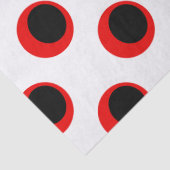 Zwart en Rood Polka Dot Patroon Tissuepapier (Detail)