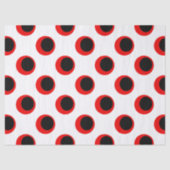 Zwart en Rood Polka Dot Patroon Tissuepapier (Voorkant)