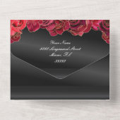 Zwart en Rood Quinceañera Betaalbare Uitnodigingen (Achterkant)