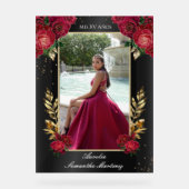 Zwart en rood Quinceañera Entry Acryl Teken Acryl Bord (Voorkant)