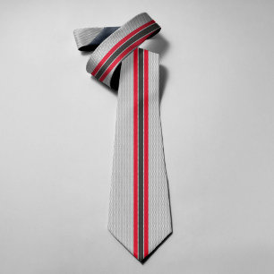 Zwart en rood racing strepen sportieve minimalist stropdas