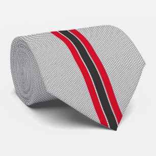 Zwart en rood Racing Stripes Sportieve Minimalist Stropdas