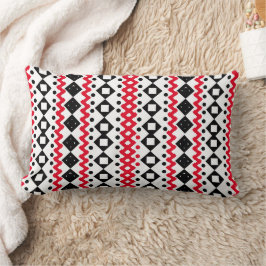 Zwart en rood repetitief patroon kussen