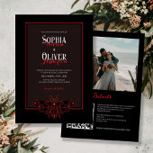 Zwart en rood Romantisch Gotisch Alles in één brui Kaart