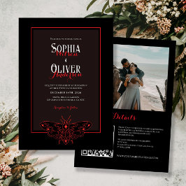 Zwart en rood Romantisch Gotisch Alles in één brui Kaart