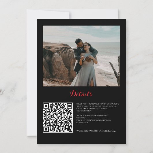 Zwart en rood Romantisch Gotisch Alles in één brui Kaart (Achterkant)