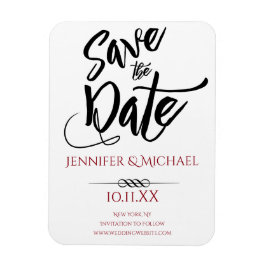Zwart en rood Save the Date Magneet