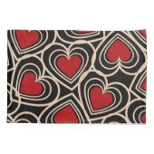 Zwart en Rood Schattige Eenvoudig Hartpatroon Kussensloop (Achterkant)