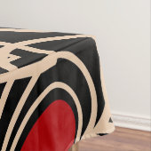 Zwart en Rood Schattige Eenvoudig Hartpatroon Tafelkleed (Voorbeeld)