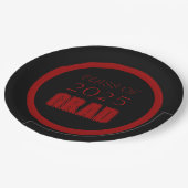 Zwart en rood School Kleuren Afstuderen Papieren Bordje (Gekanteld)