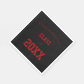 Zwart en rood School Kleuren Afstuderen Servet (Hoek)