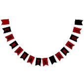 Zwart en rood School Kleuren Afstuderen Vlaggetjes (Alle)