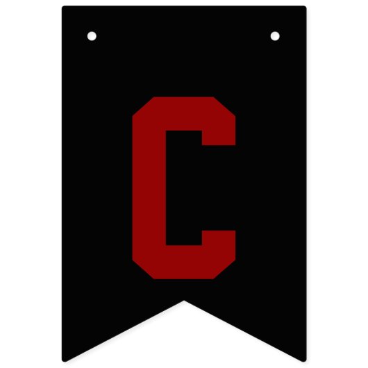 Zwart en rood School Kleuren Afstuderen Vlaggetjes (Tweede vlag)