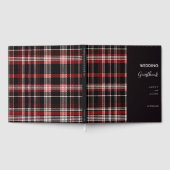 Zwart en Rood Schots Tartan Bruiloft Gastenboek (Volledig)