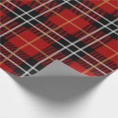 Zwart en Rood Schotse tartan plaid Cadeaupapier (Hoek)