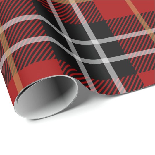 Zwart en Rood Schotse tartan plaid Cadeaupapier (Rol Hoek)