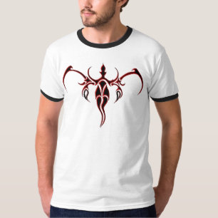 Zwart en Rood Sierlijk Stam Olifant Mandala T-shirt