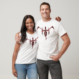 Zwart en Rood Sierlijk Stam Olifant Mandala T-shirt