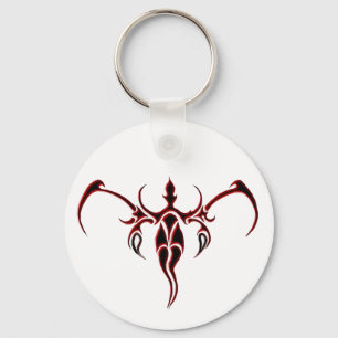 Zwart en Rood Sierlijk Tribal Olifant Mandala Sleutelhanger