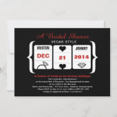 Zwart en rood Slot Machine Vrijgezellenfeest Kaart (Voorkant)