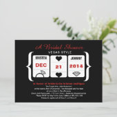 Zwart en rood Slot Machine Vrijgezellenfeest Kaart (Staand voorkant)