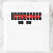 Zwart en Rood Stenograaf Steno Machine Sleutels Rechthoekige Sticker (Tas)