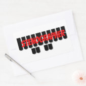 Zwart en Rood Stenograaf Steno Machine Sleutels Rechthoekige Sticker (Envelop)