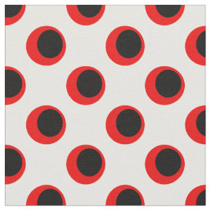 Zwart en rood stippenpatroon stof