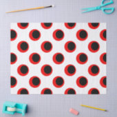 Zwart en rood stippenpatroon tissuepapier (Craft)