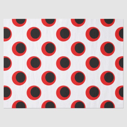 Zwart en rood stippenpatroon tissuepapier (Voorkant)