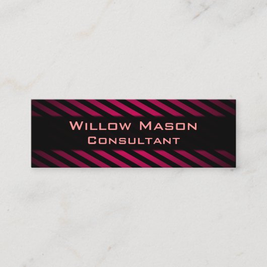 Zwart en rood Striped Professional Visitekaartje (Voorkant)