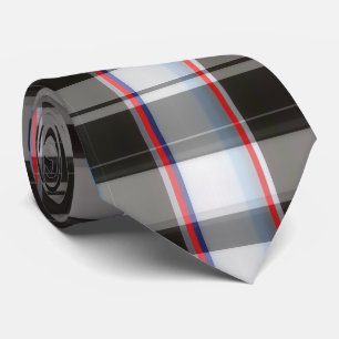 Zwart en rood tartan stropdas