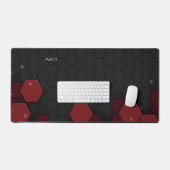 Zwart en Rood Technologie patroon Bureaumat (Keyboard & Muis)