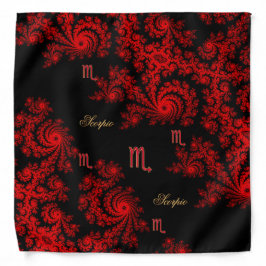 Zwart en rood teken Scorpio Fractal Bandana