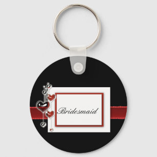 Zwart en rood toetsenbord sleutelhanger