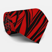 Zwart En Rood Tribal Abstract Stropdas (Opgerold)