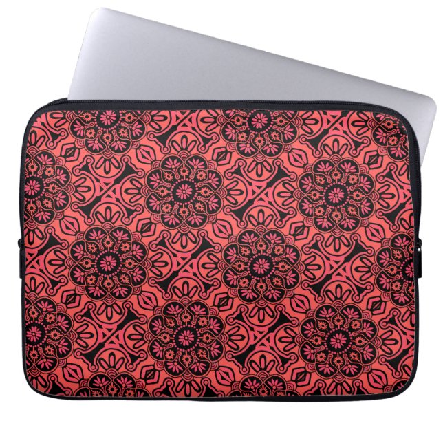 Zwart en Rood Tribal Laptop hoes (Voorkant)
