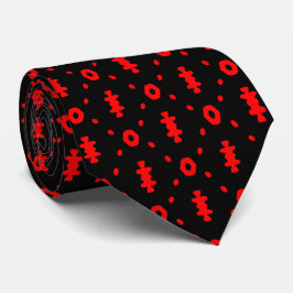 Zwart En Rood Tribal Patroon Stropdas