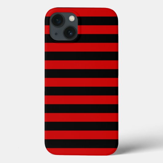 Zwart en rood vet gestreept patroon Case-Mate iPhone case (Achterkant)