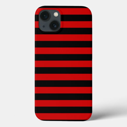 Zwart en rood vet gestreept patroon Case-Mate iPhone case (Achterkant)