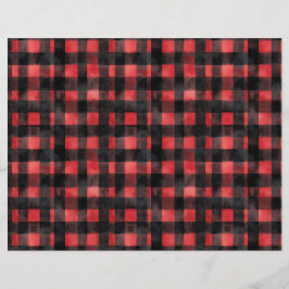 Zwart en rood Waterverf Plaid Design